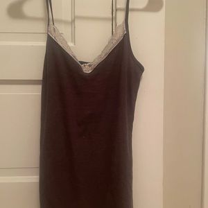 old navy brown and white laced tank top size m